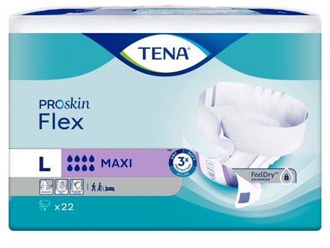 TENA Flex maxi change complet d&#39;incontinence avec ceinture L 83 cm-120 cm ProSkin 22 pcs