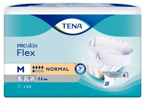 TENA Flex normal change complet d&#39;incontinence avec ceinture M 80 cm-110 cm ProSKin 34 pcs
