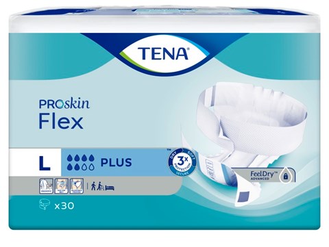 TENA Flex plus change complet d&#39;incontinence avec ceinture L 83 cm-120 cm ProSkin 30 pcs