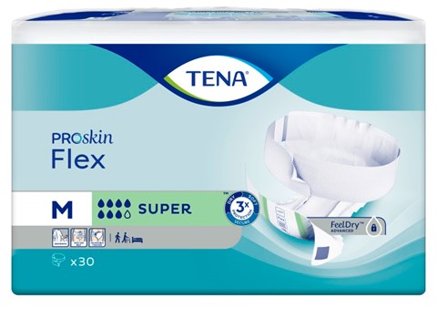 TENA Flex super change complet d&#39;incontinence avec ceinture M 71 cm-102 cm ProSkin 30 pcs