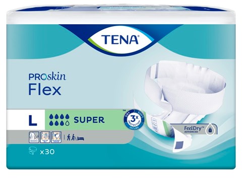TENA Flex super change complet d&#39;incontinence avec ceinture L 83 cm-120 cm ProSkin 30 pcs