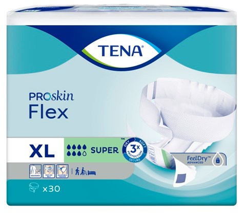 TENA Flex super change complet d&#39;incontinence avec ceinture XL 105 cm-153 cm ProSkin 30 pcs