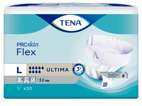 TENA Flex ultima change complet d&#39;incontinence avec ceinture L 83 cm-120 cm ProSkin 20 pcs